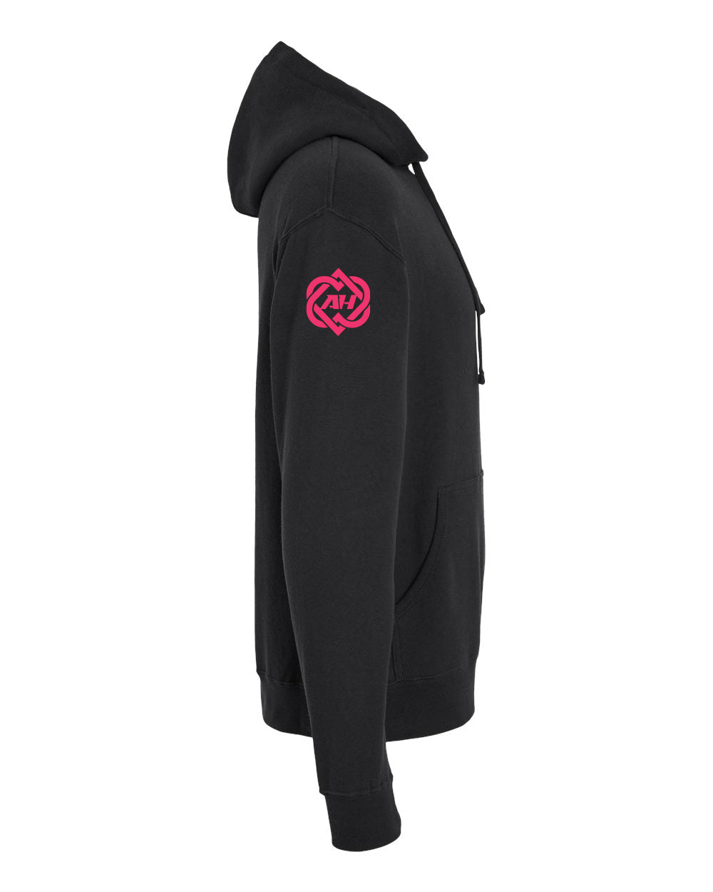 Premium Unisex Black Hoodie Hot Pink Unstoppable