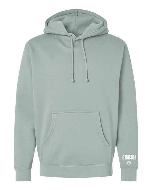 Premium Unisex Sage Hoodie White Focused