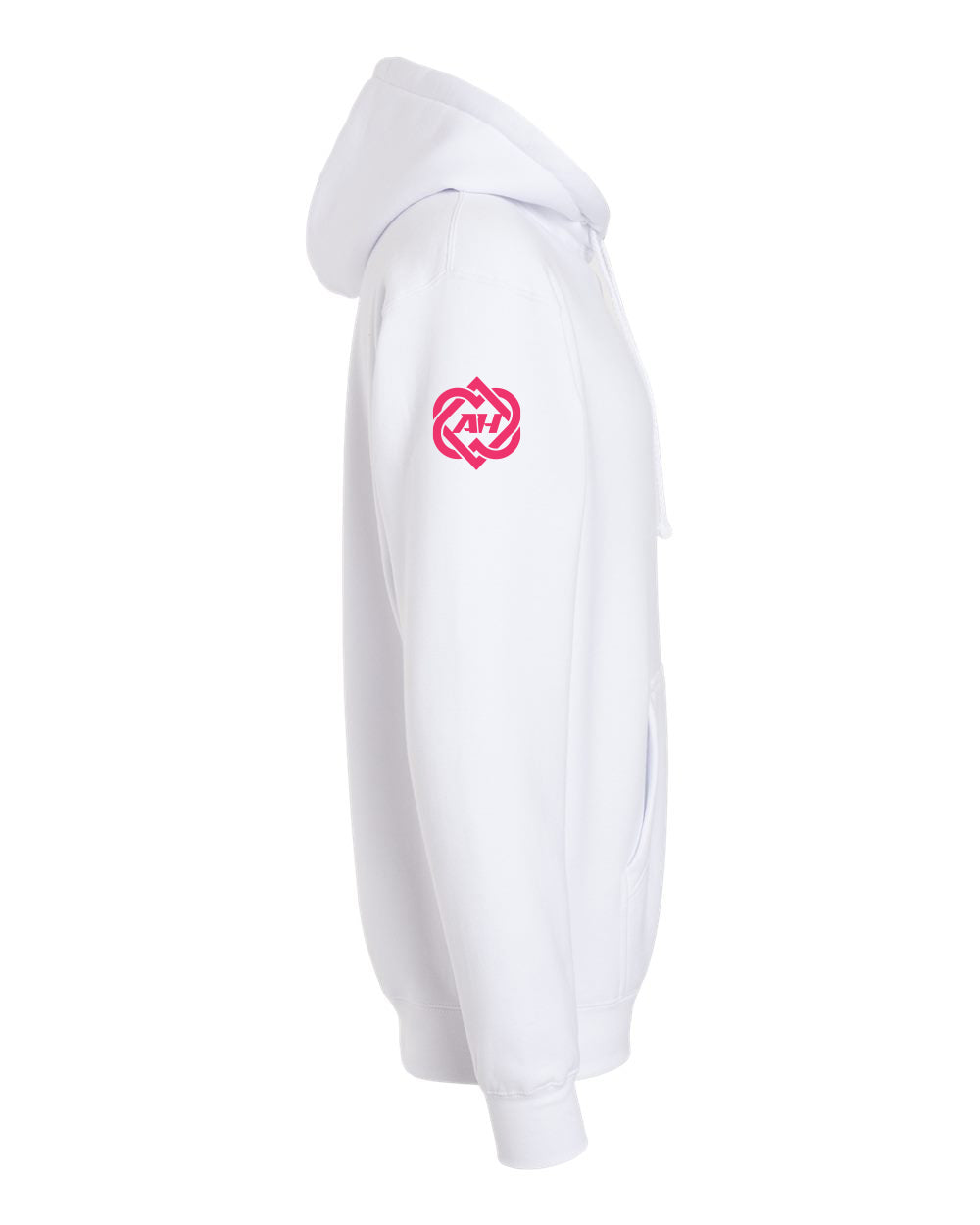 Premium Unisex White Hoodie Hot Pink Fearless